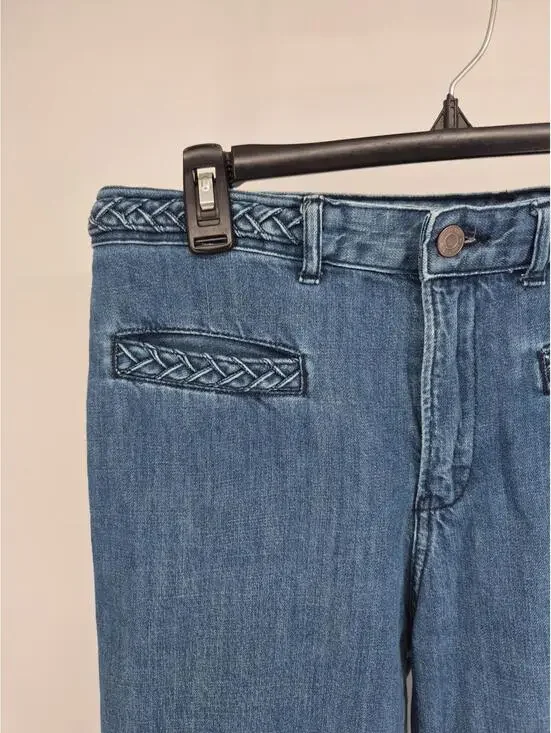 GAP 1969 Original Flare Jeans Braided Waist & Pockets Women's 8 R Vintage - Picture 8 of 16